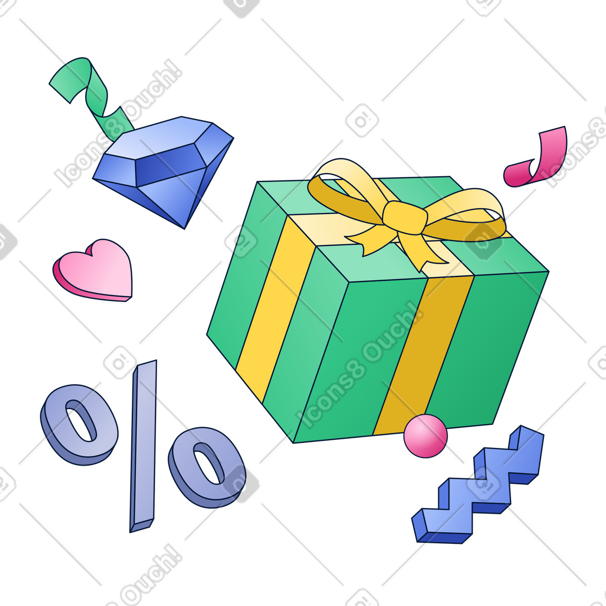 Ilustración Descuentos y ofertas especiales en estilo Neat a descargar en PNG SVG