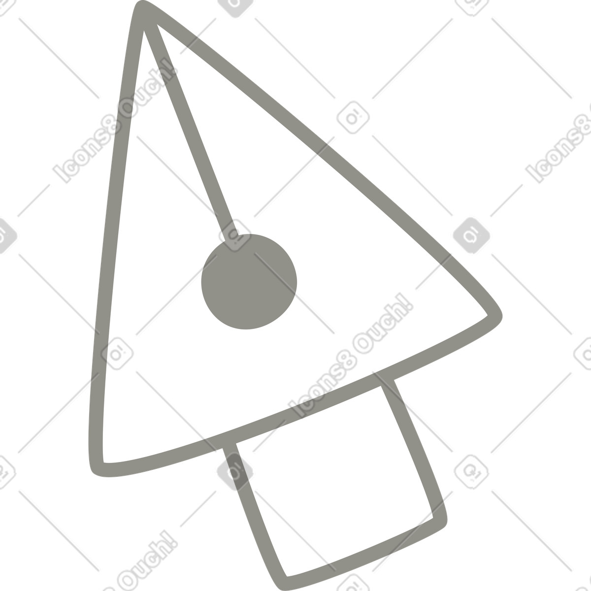 Ilustração de Cursor cinza em no estilo Plain para baixar em PNG, SVG