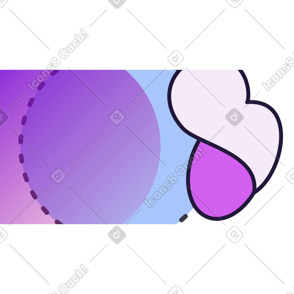 Abstract background in lilac tones with smooth shapes illustration Experimental style download PNG, SVG