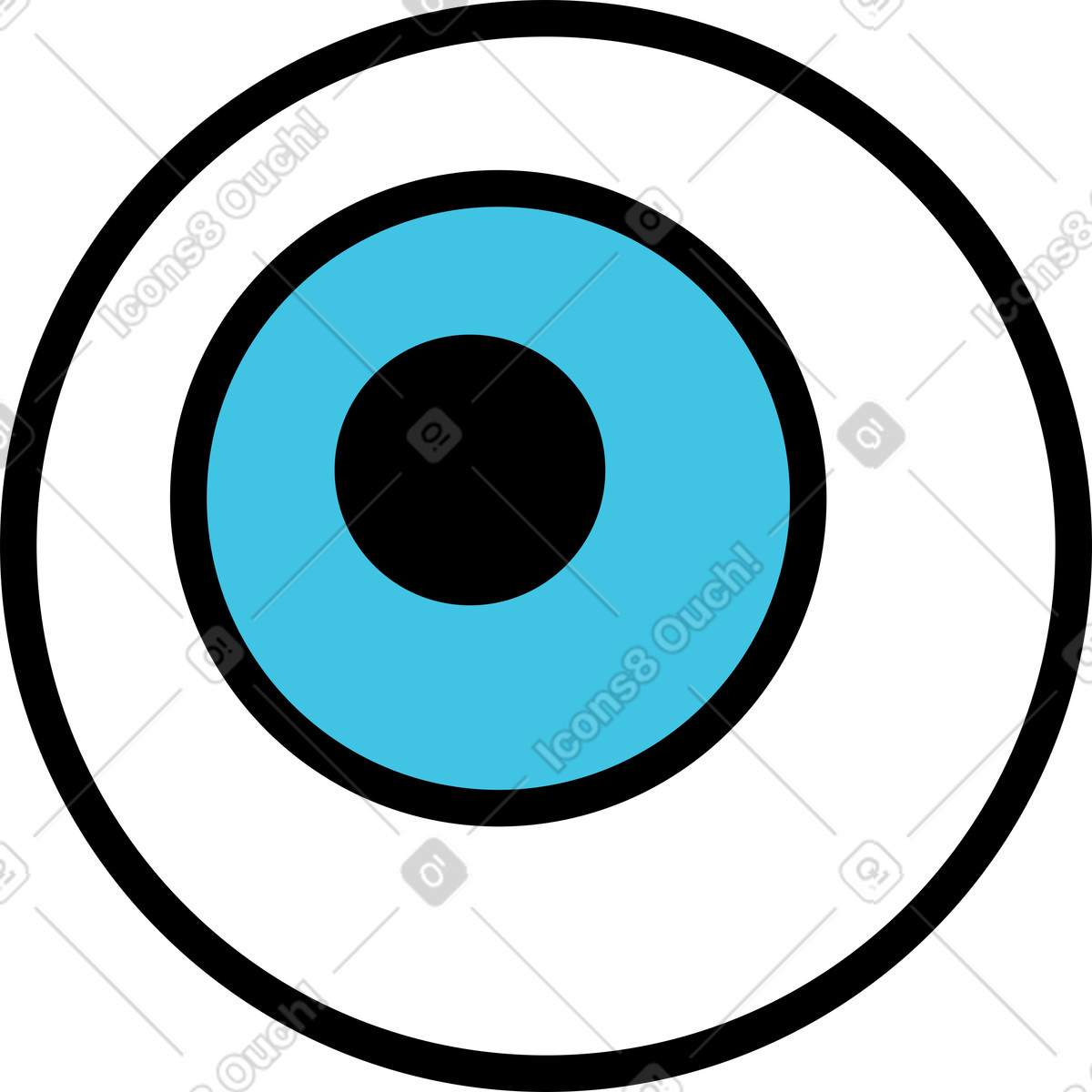 Memphis スタイルの Eyeball のイラストをPNG、SVG形式でダウンロード