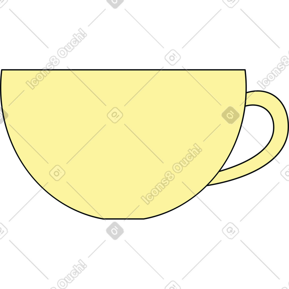 Cup illustration featuring clipart graphics for vector designs in various