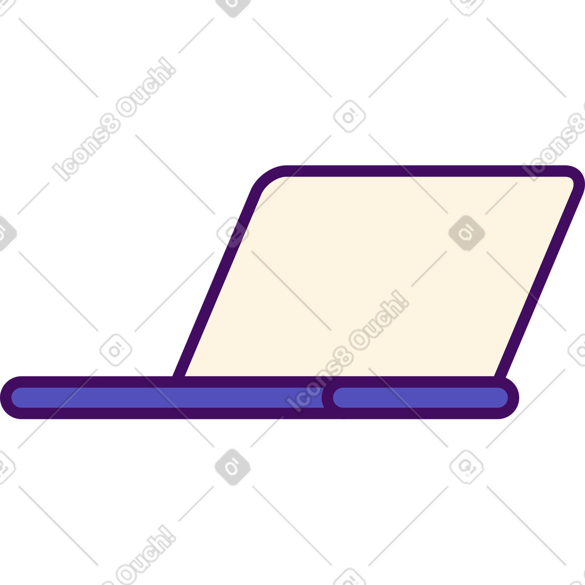 Simplistic スタイルの Open laptop のイラストをPNG、SVG形式でダウンロード