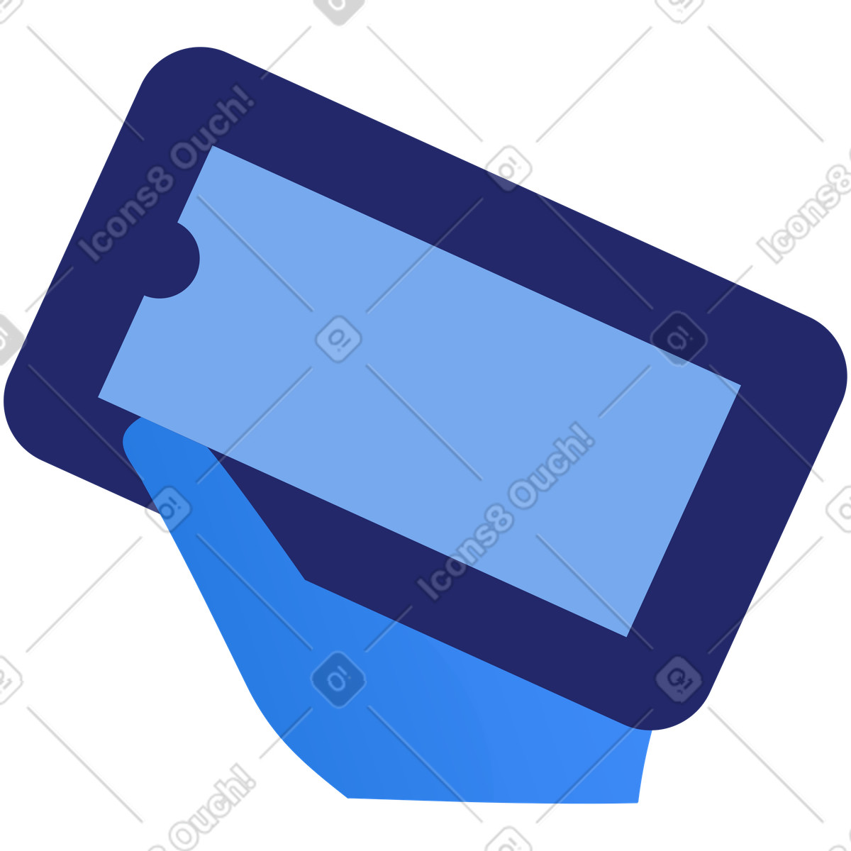 Ilustración Mano de teléfono inteligente en estilo Clip a descargar en PNG y SVG