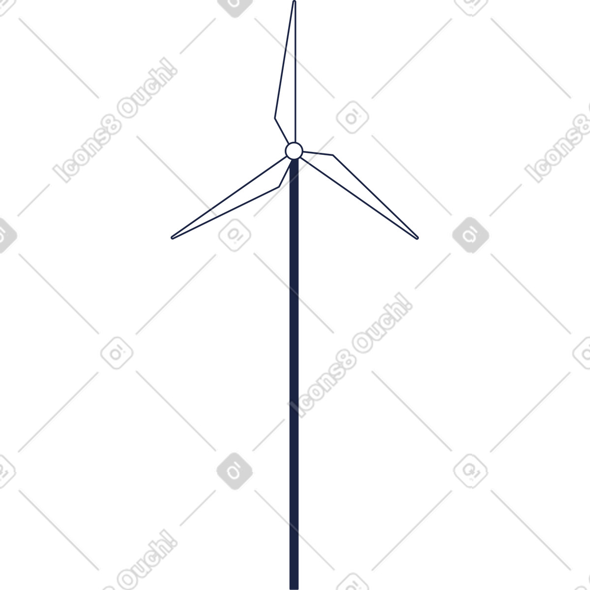 Ilustração de Moinho vento grande em no estilo Urban Line para baixar em PNG, SVG