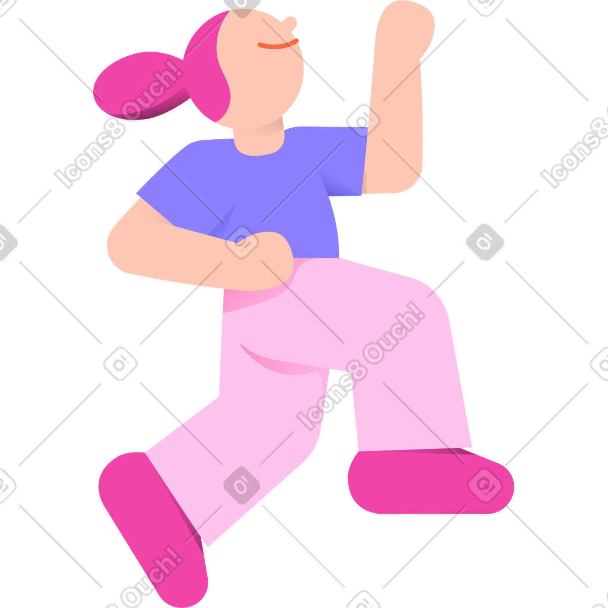 下载 8bit 风格的 运行的女人 插画，支持 PNG、SVG 格式