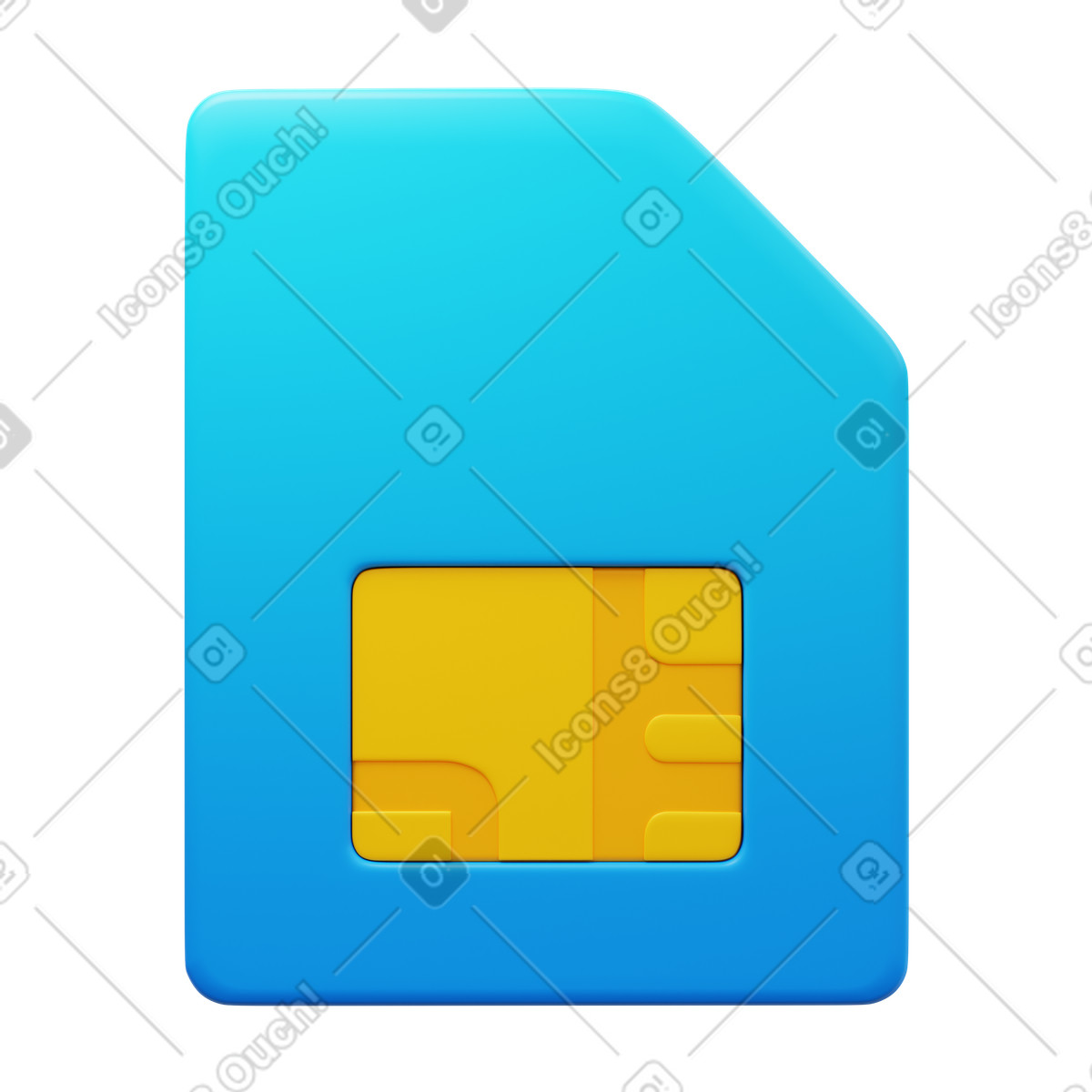 Sim card illustrazione in stile 3D Fluency scarica in PNG, SVG