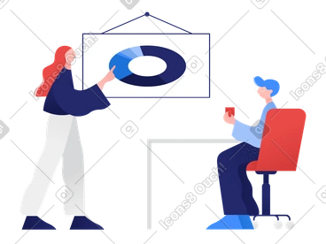 Woman making a report presentation PNG, SVG