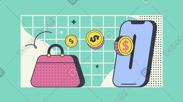 Mobile payment process for online purchases PNG, SVG