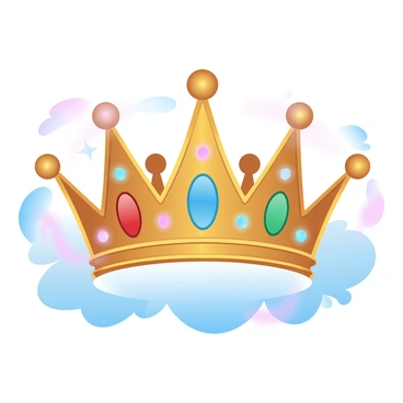 A golden crown is prominently displayed, intricately designed with ornate details and embellishments. The crown is adorned with an array of sparkling jewels in various colors, including deep red, vibrant blue, and rich green. Each jewel reflects light, creating a shimmering effect. The crown is set against a luxurious velvet background, with the texture of the fabric adding depth to the image. Soft folds of velvet frame the crown, enhancing its regal appearance.