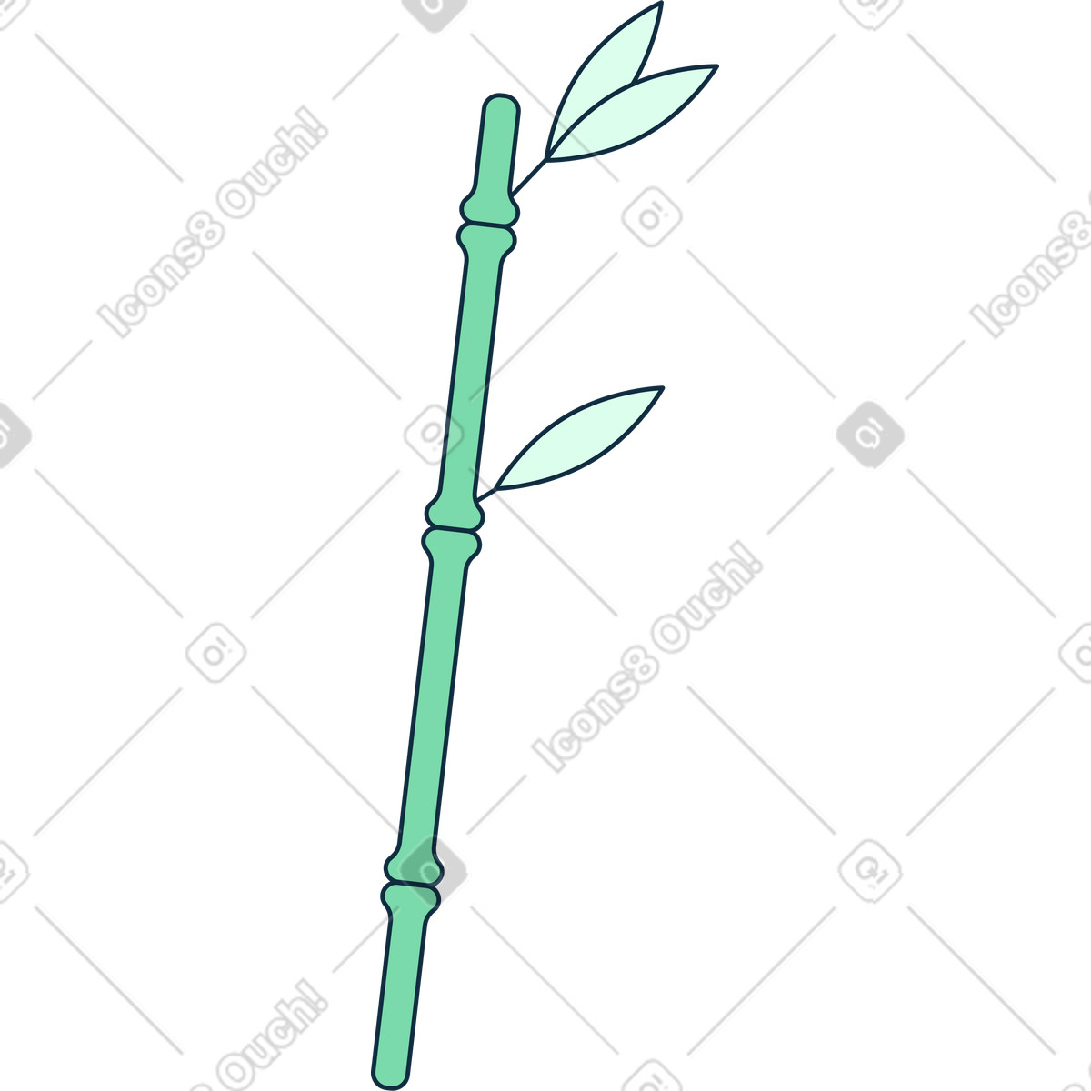 Leaf bamboo illustration in Bubble gum style download in PNG, SVG
