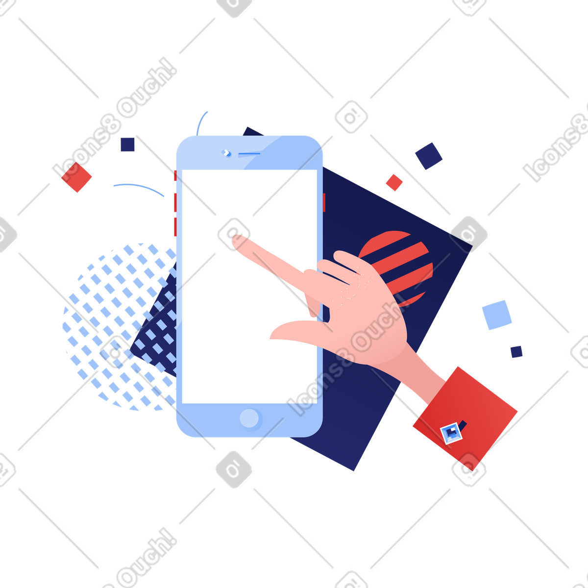 Clip スタイルの スマートフォンを使う のイラストをPNG、SVG形式でダウンロード