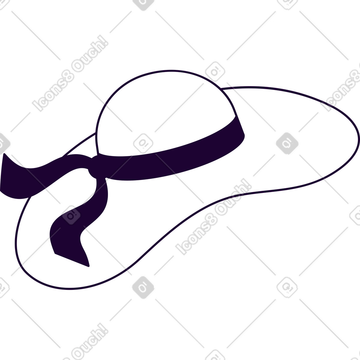 Illustration Chapeau blanc dans le style Martina à télécharger aux formats PNG, SVG