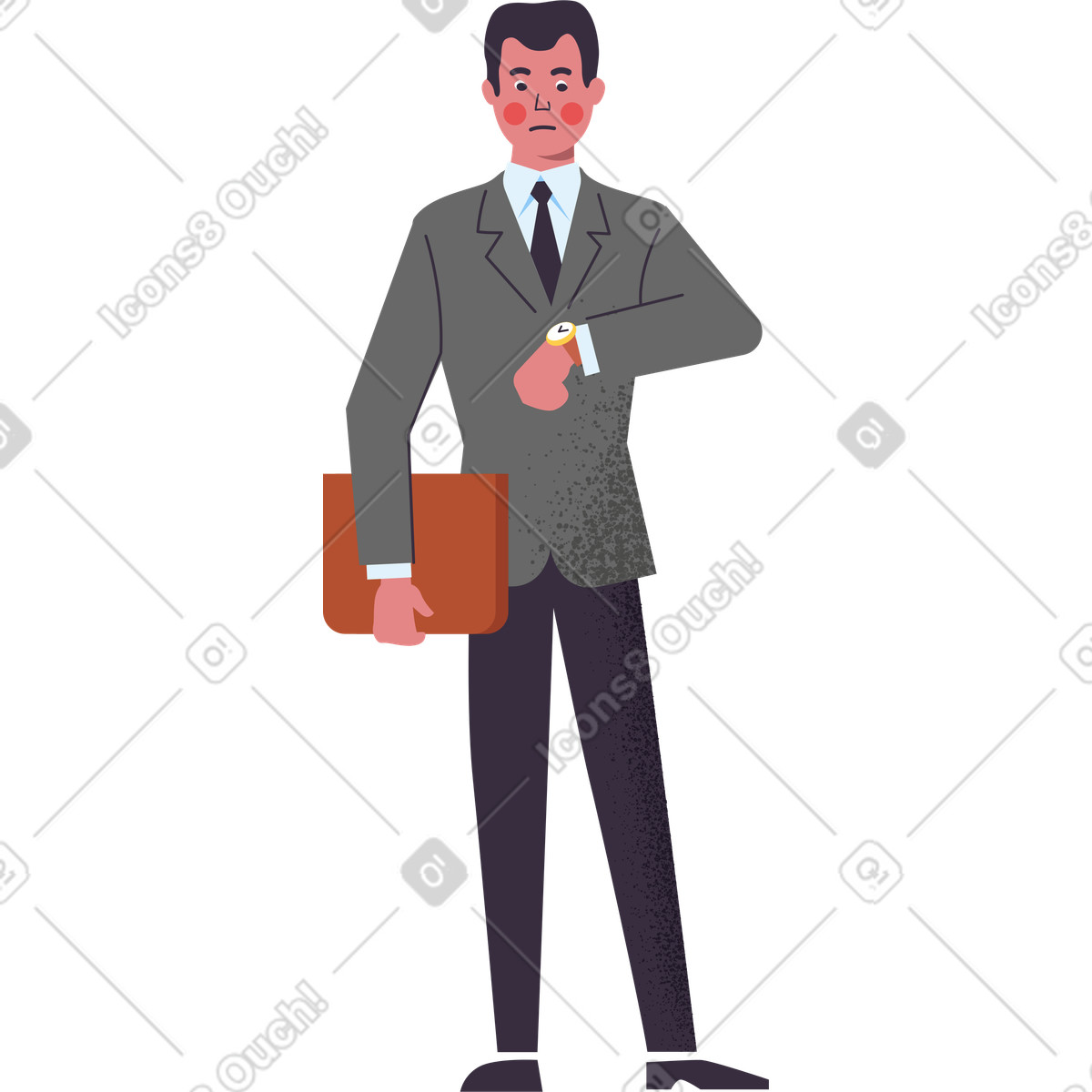 Man in suit with folder illustration Pale style download PNG, SVG