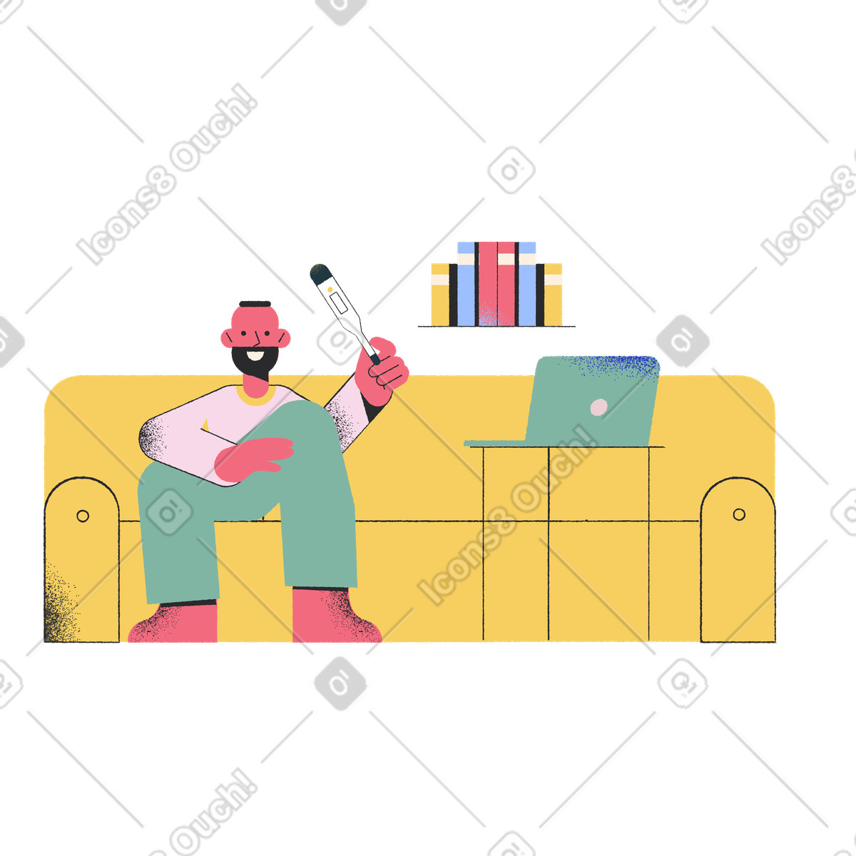 Temperature check during pandemic illustration in Pablo style download in PNG, SVG