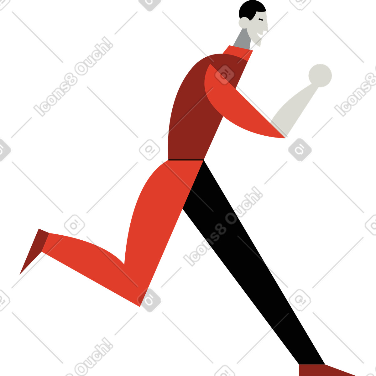 Man illustration in Burgundy style download in PNG, SVG
