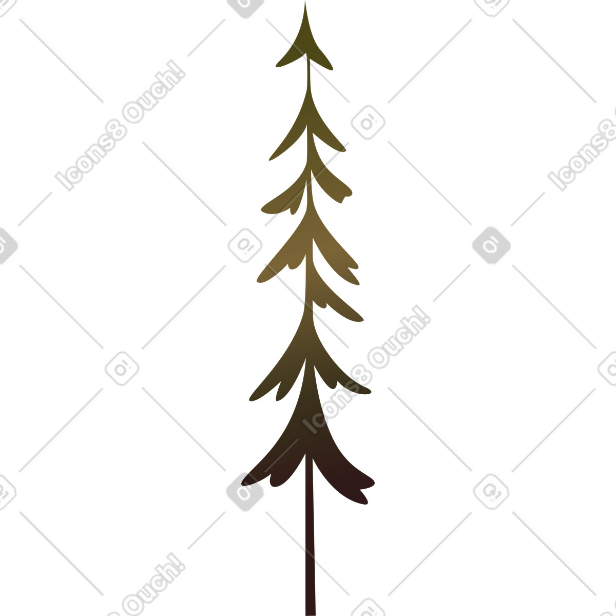 Tall pine illustration in Vivid style download in PNG, SVG