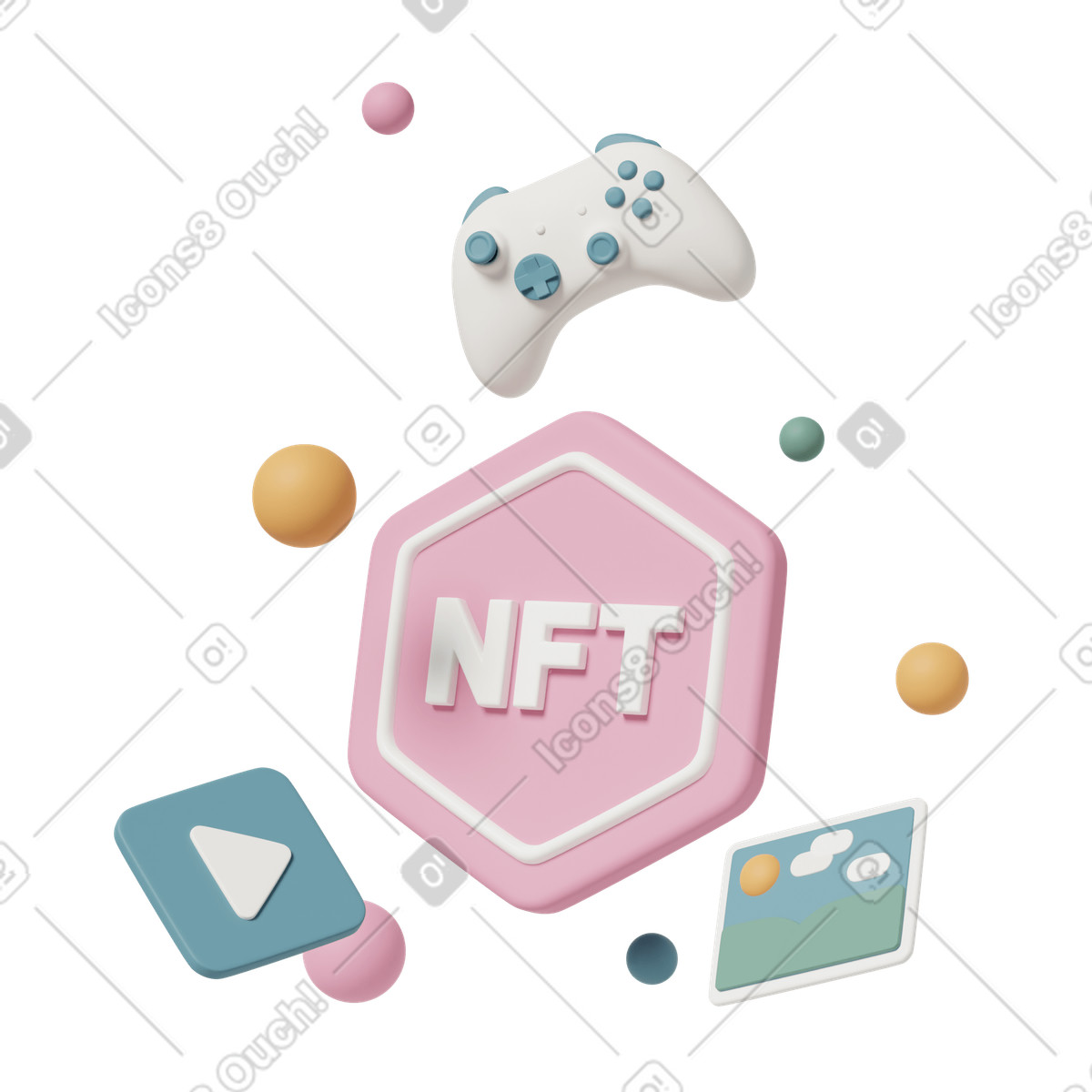 Ilustração de Nft composition em no estilo 3D Casual life para baixar em PNG, SVG