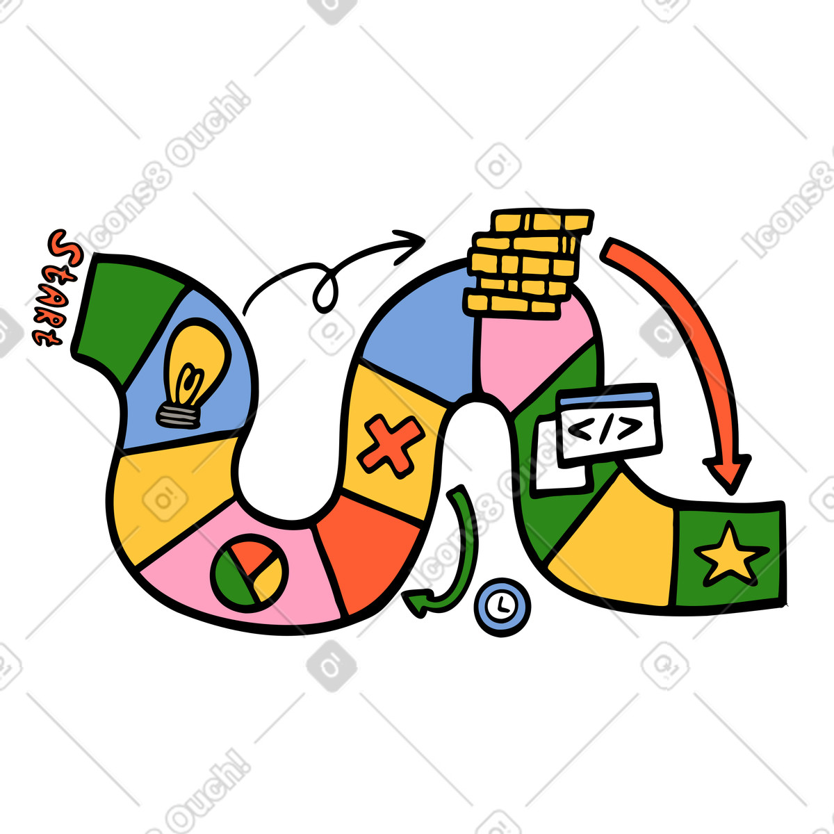 Ilustração de Projeсt managment board game em no estilo Comic para baixar em PNG, SVG