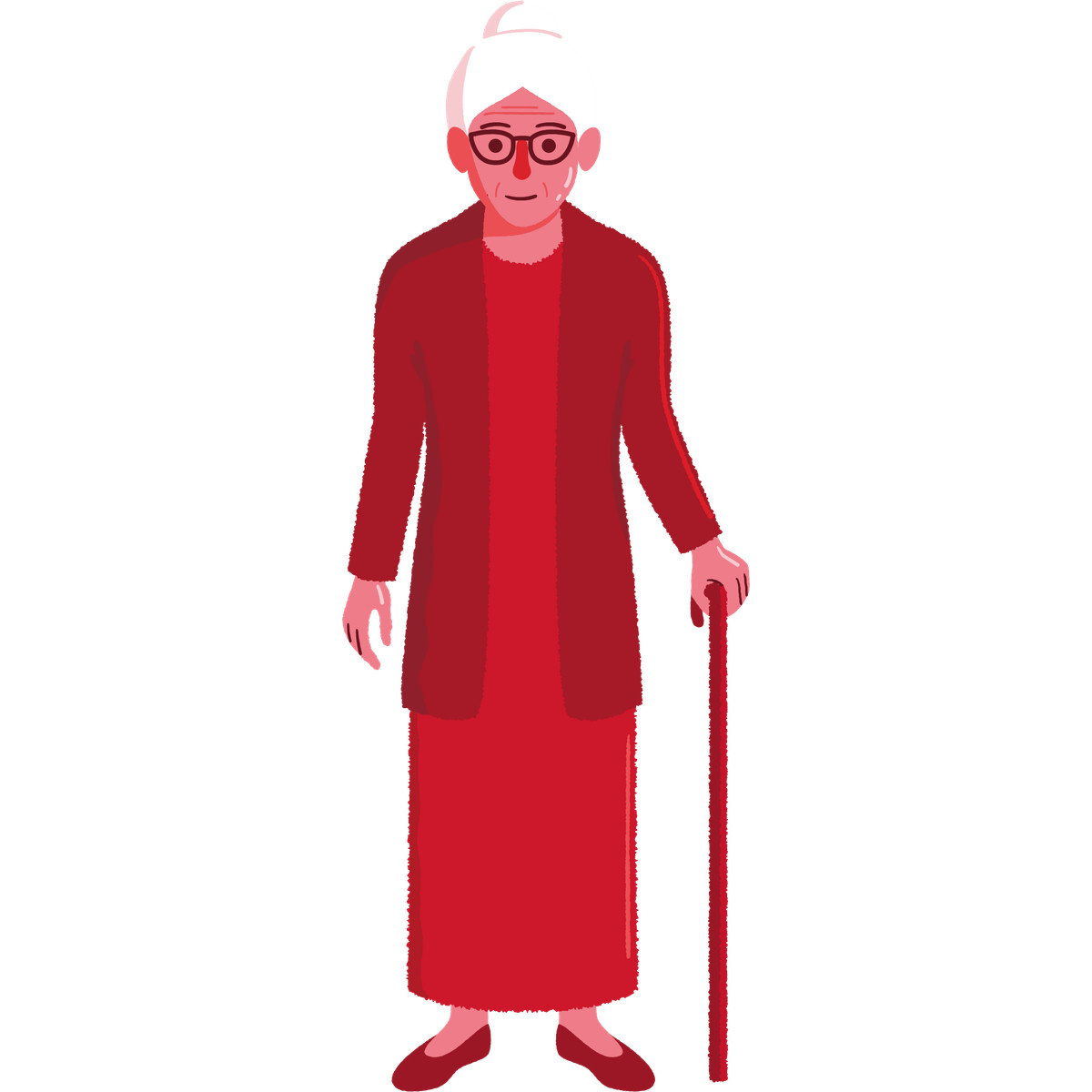 Cherry スタイルの Old woman のイラストをPNG、SVG形式でダウンロード