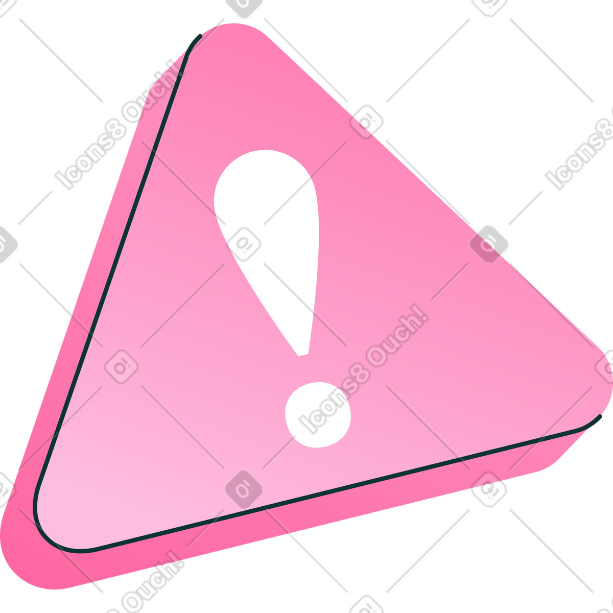Ilustración Triangulo con un signo de exclamacion en estilo Florid a descargar en PNG y SVG
