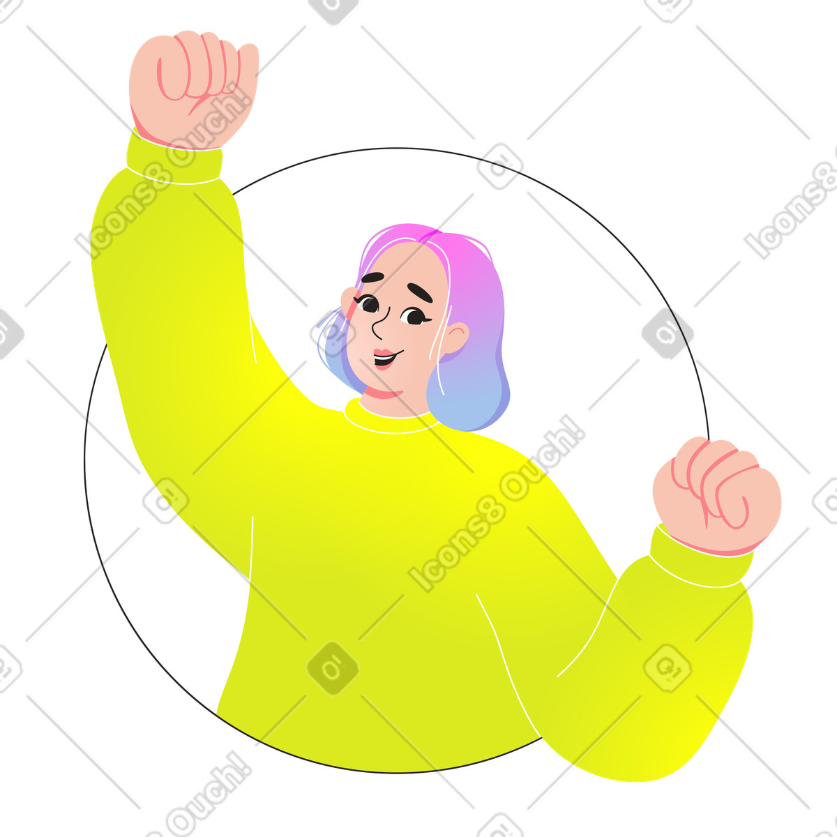 Illustration Avatar de femme joyeuse dans le style Like à télécharger aux formats PNG, SVG