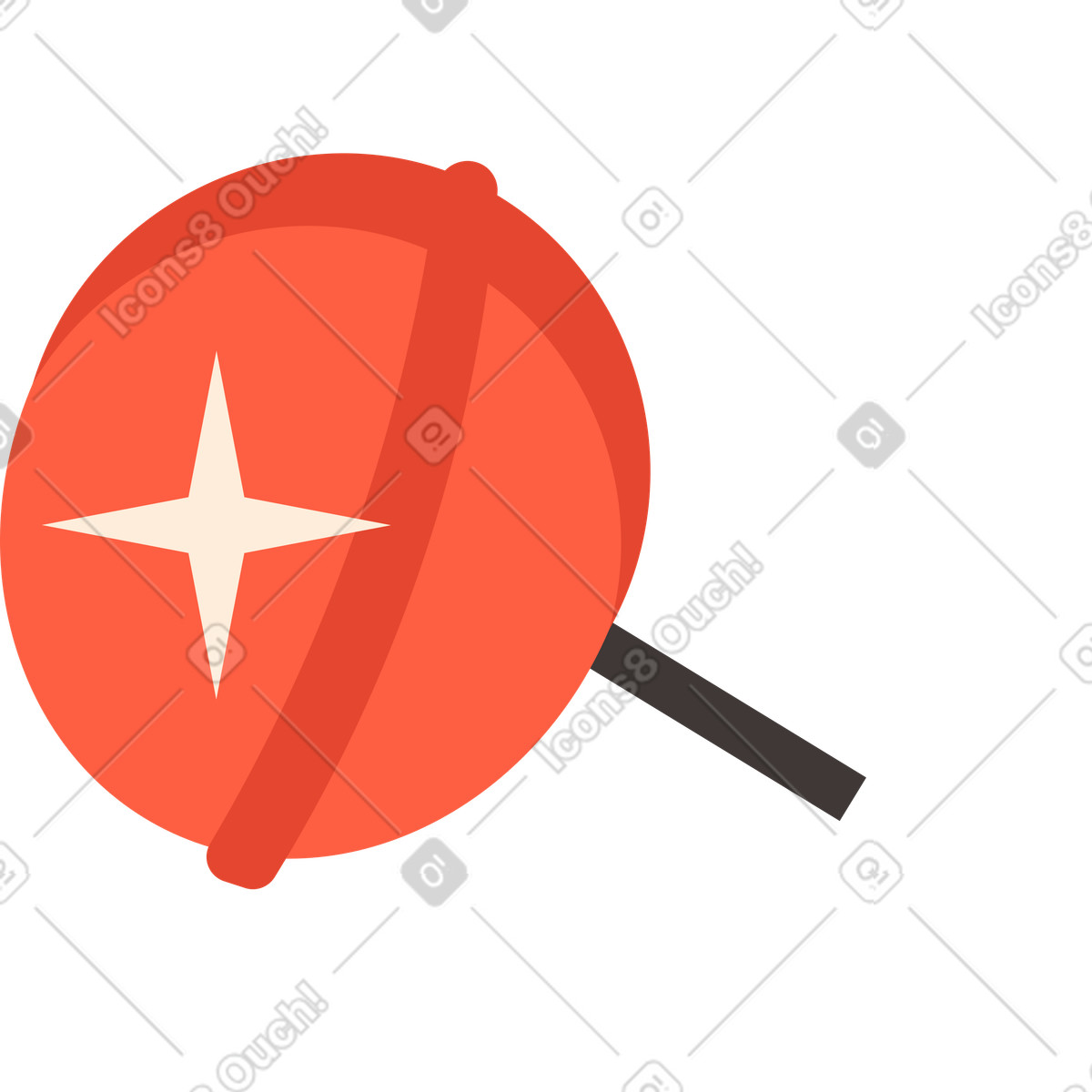 Red candy on a stick illustration in Dizzy style download in PNG, SVG