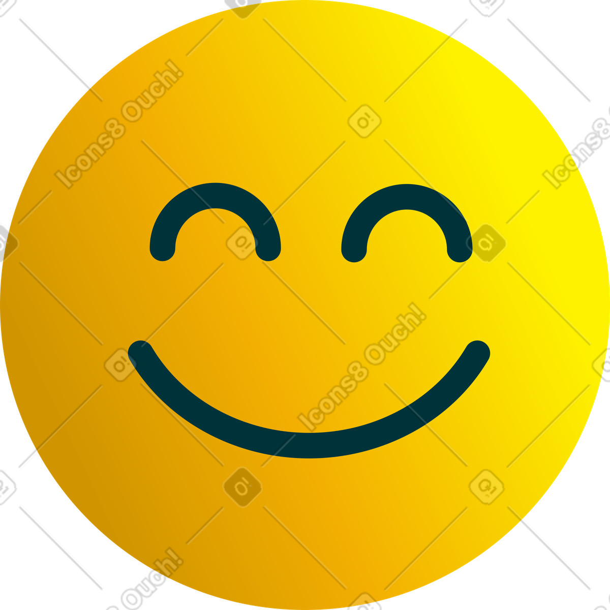 Emoji felice illustrazione in stile Silky scarica in PNG, SVG