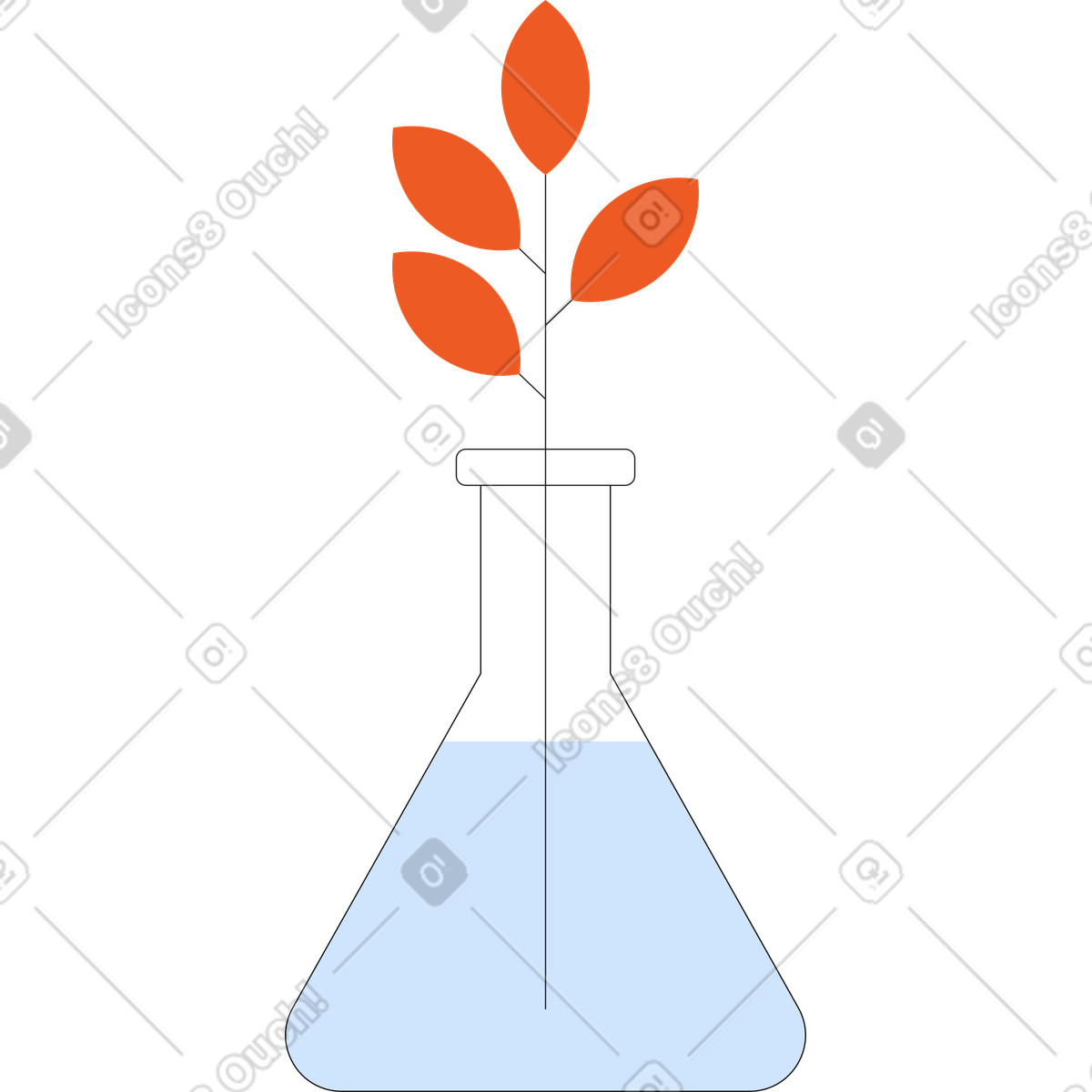 Plant in flask illustration Tiny style download PNG, SVG