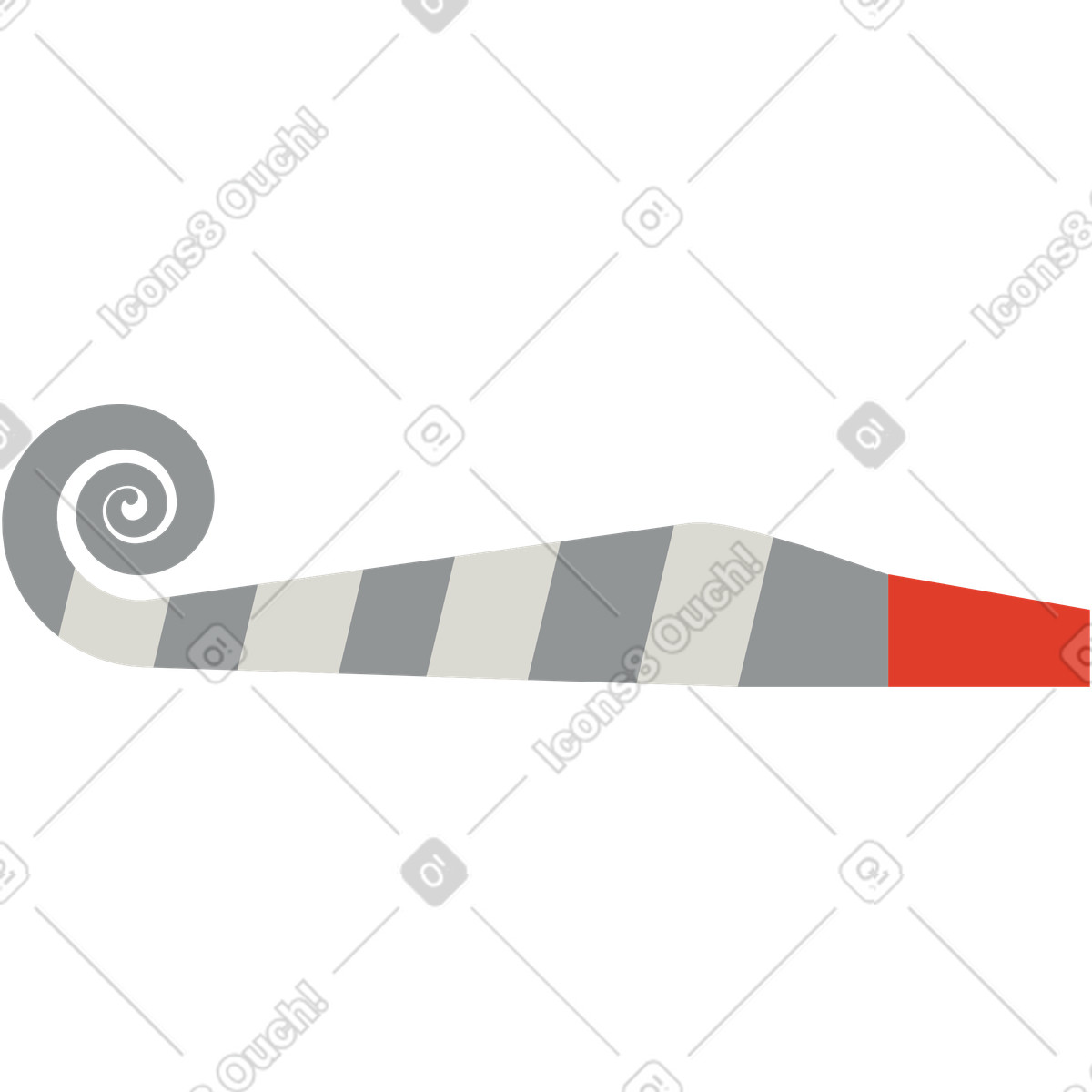 Party horn illustration in Burgundy style download in PNG, SVG