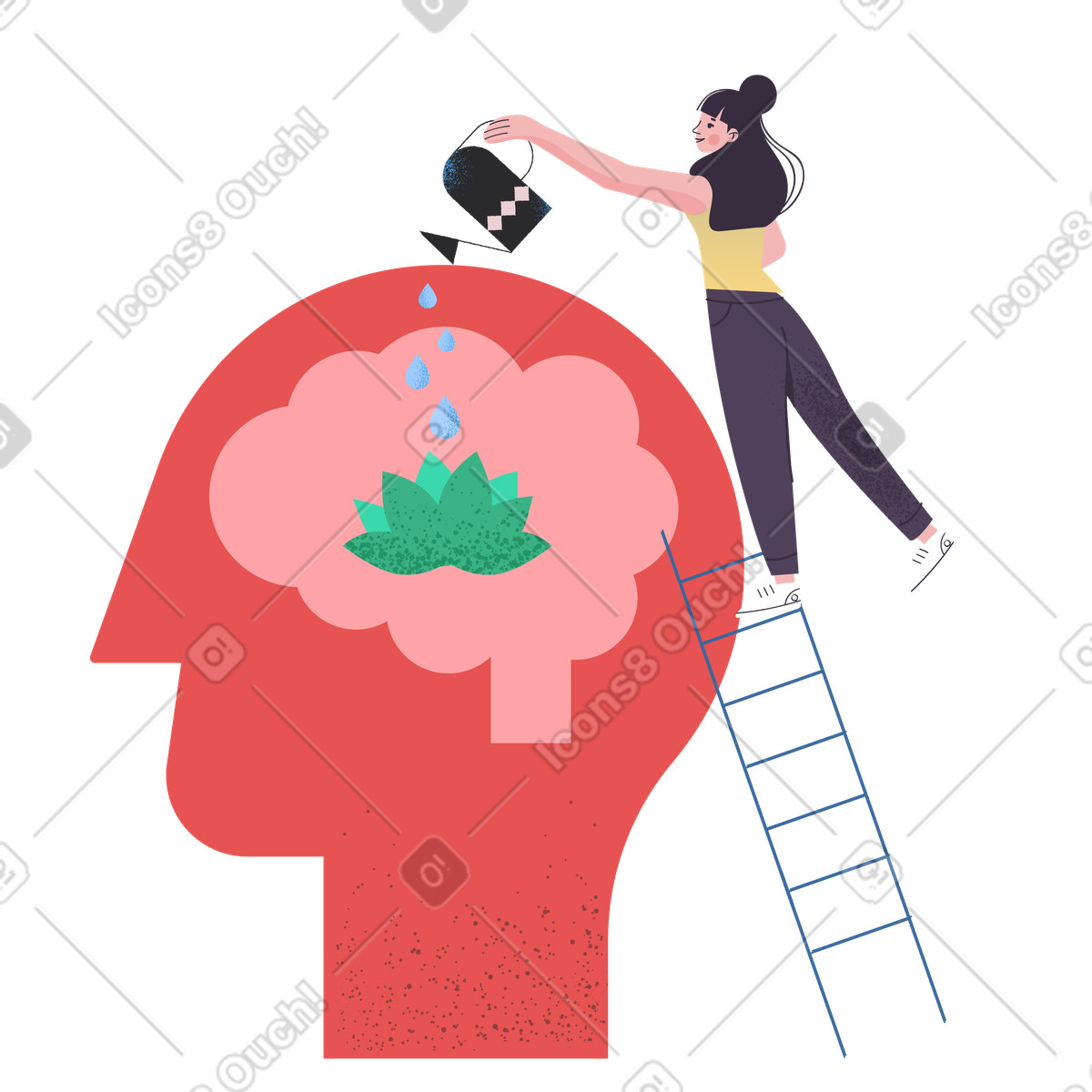 Illustration Santé mentale dans le style Pale à télécharger aux formats PNG, SVG