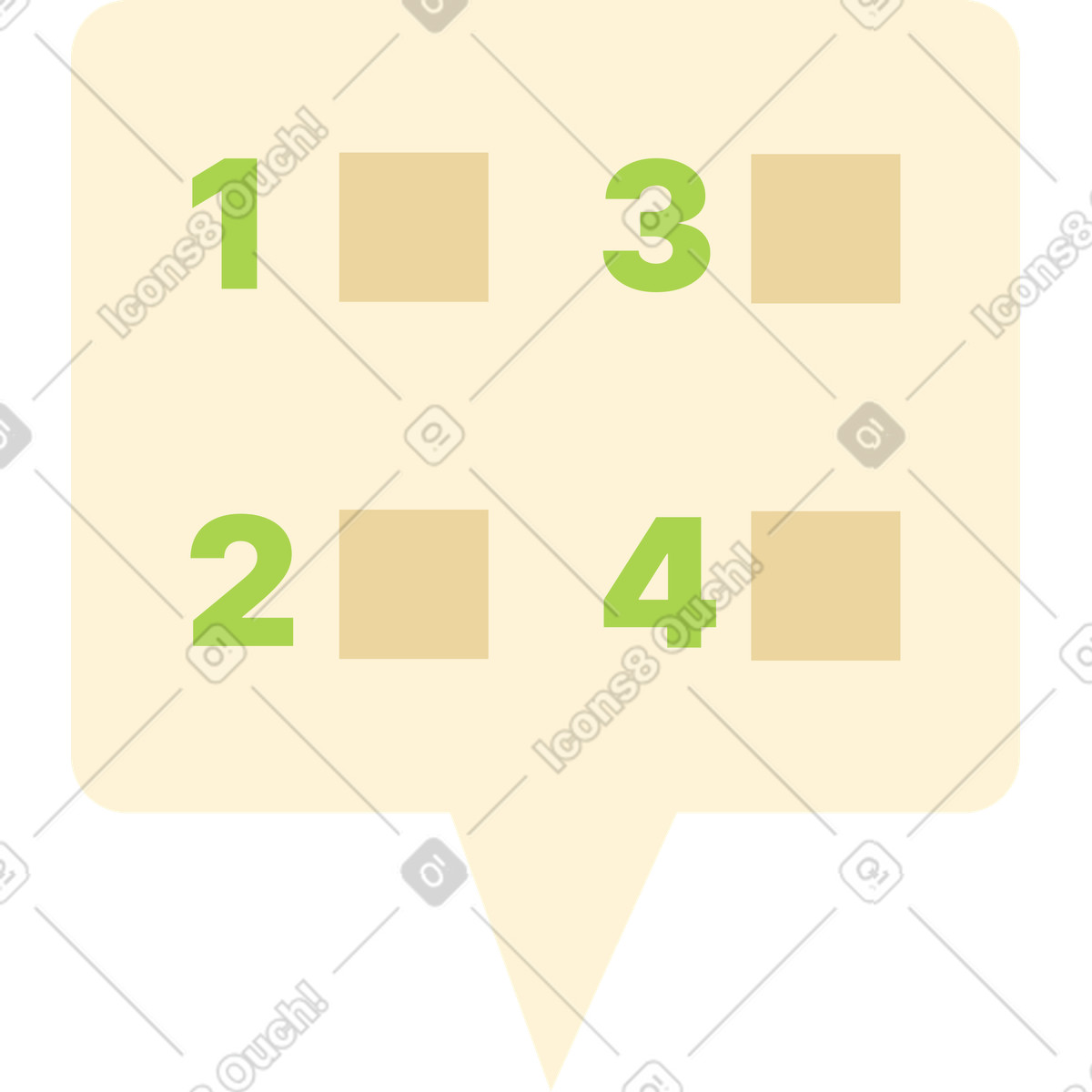 Test a fumetto con opzioni di risposta illustrazione in stile Catchy scarica in PNG, SVG