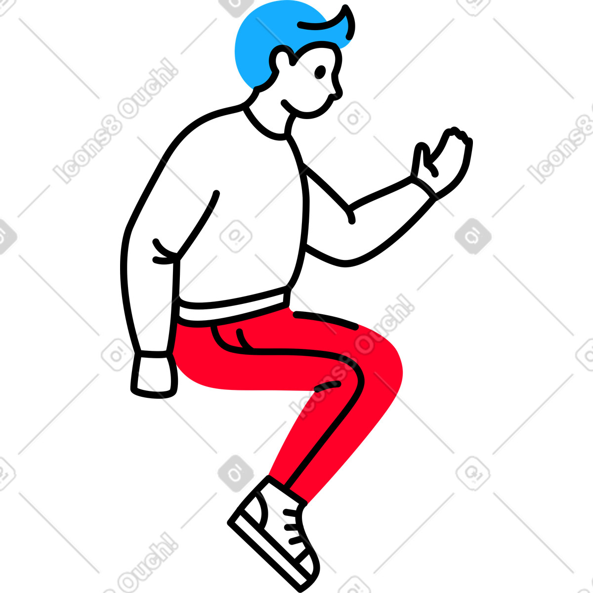 Ilustración Sitting man holding something en estilo Transistor a descargar en PNG y SVG