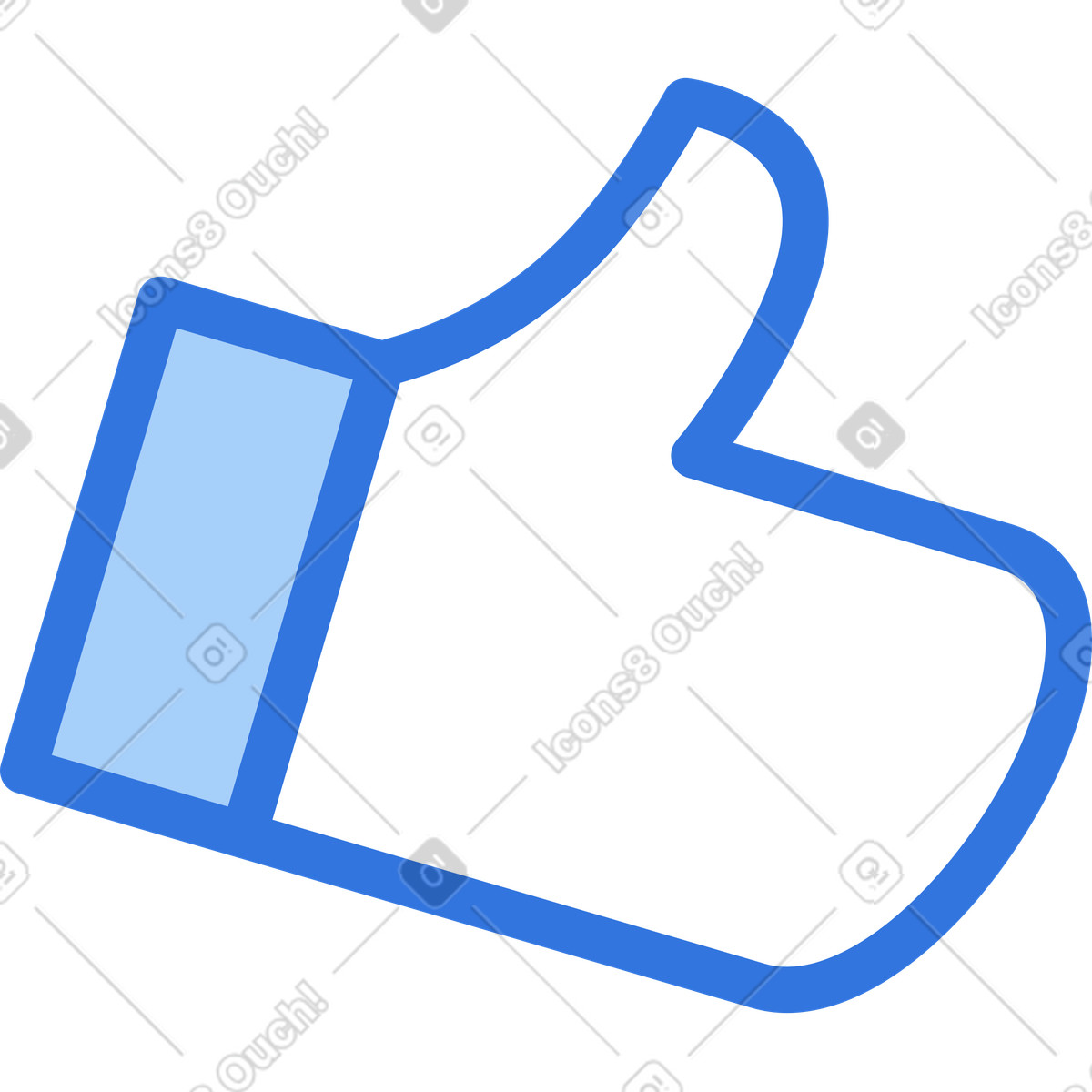 Thumb up illustration in Sky style download in PNG, SVG