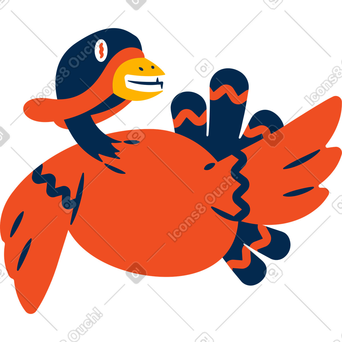 Truthahn-Illustration im Flame-Stil als Download in PNG, SVG