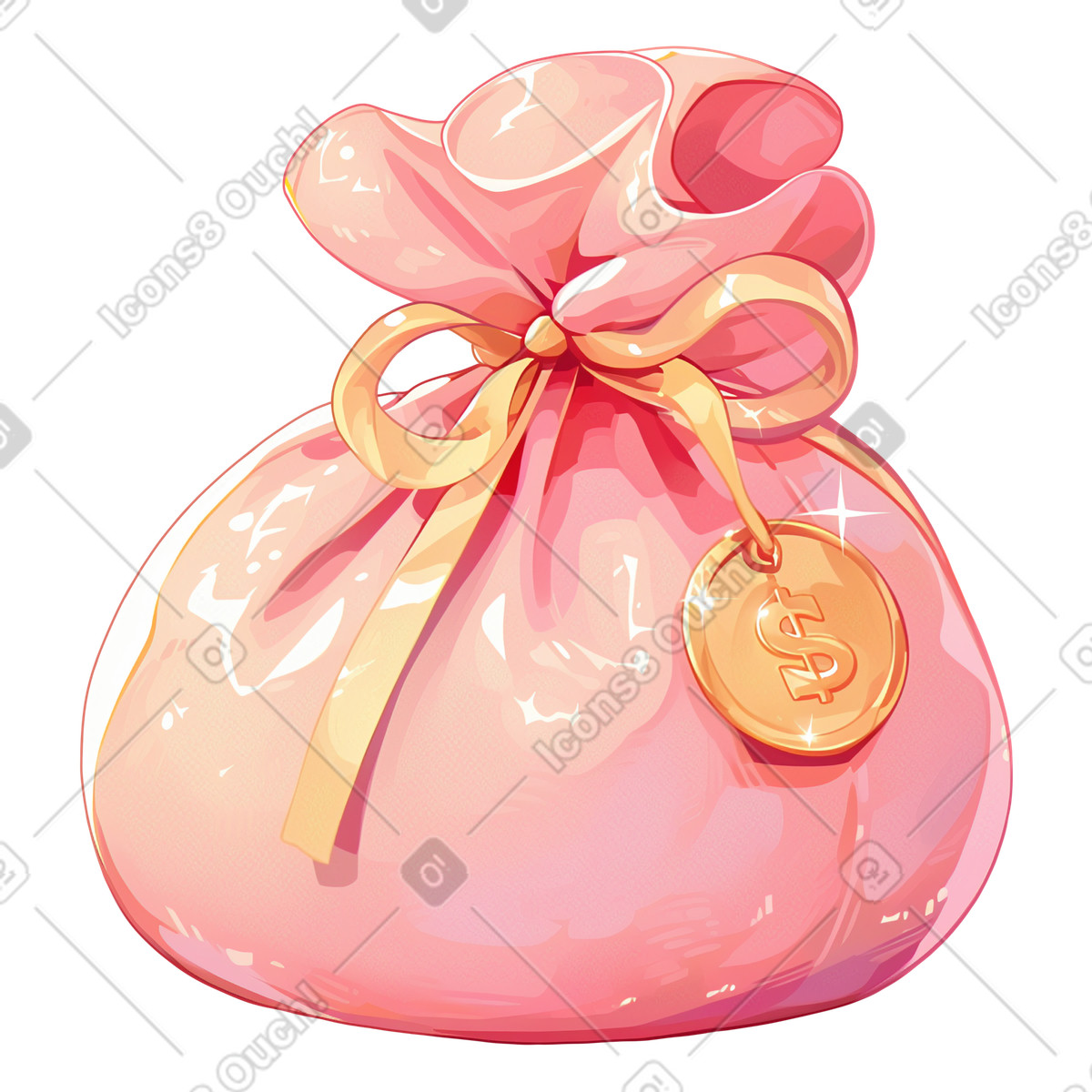 下载 Glazy 风格的 钱袋子 插画，支持 PNG、SVG 格式