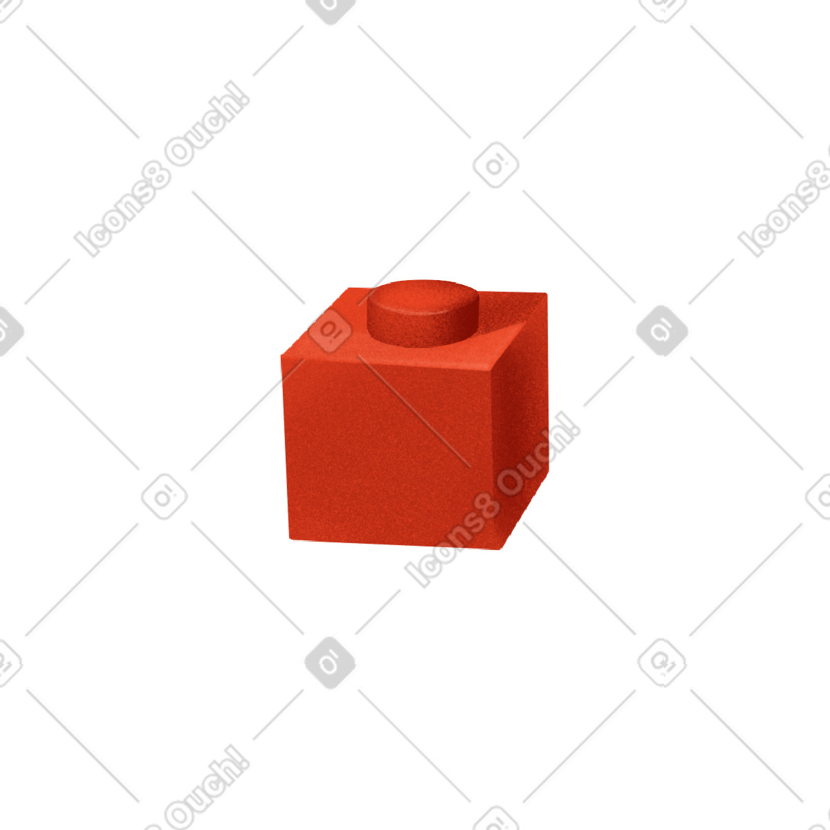 Red little lego brick illustration in Gleam style download in PNG, SVG