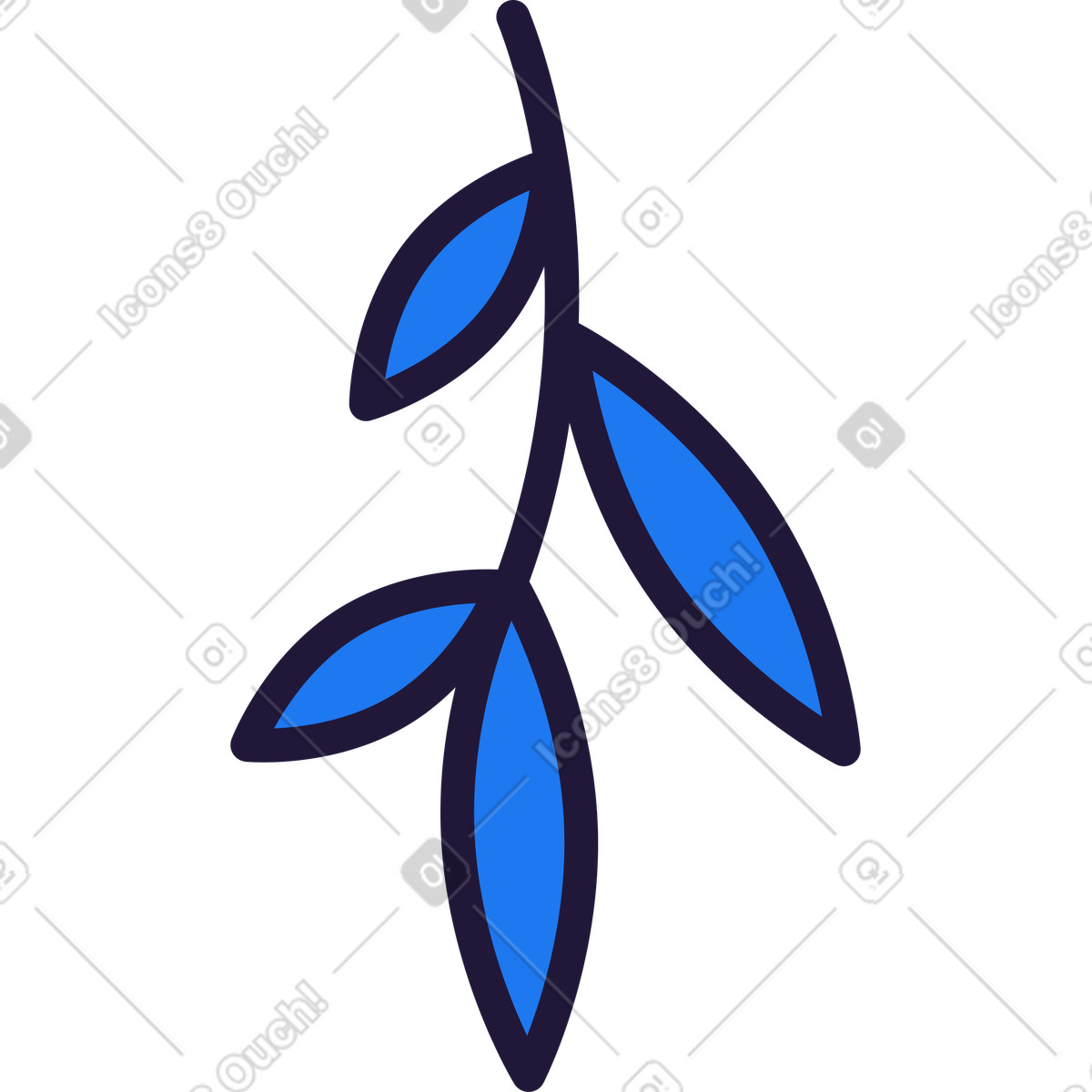 Branch illustration in Conifer style download in PNG, SVG