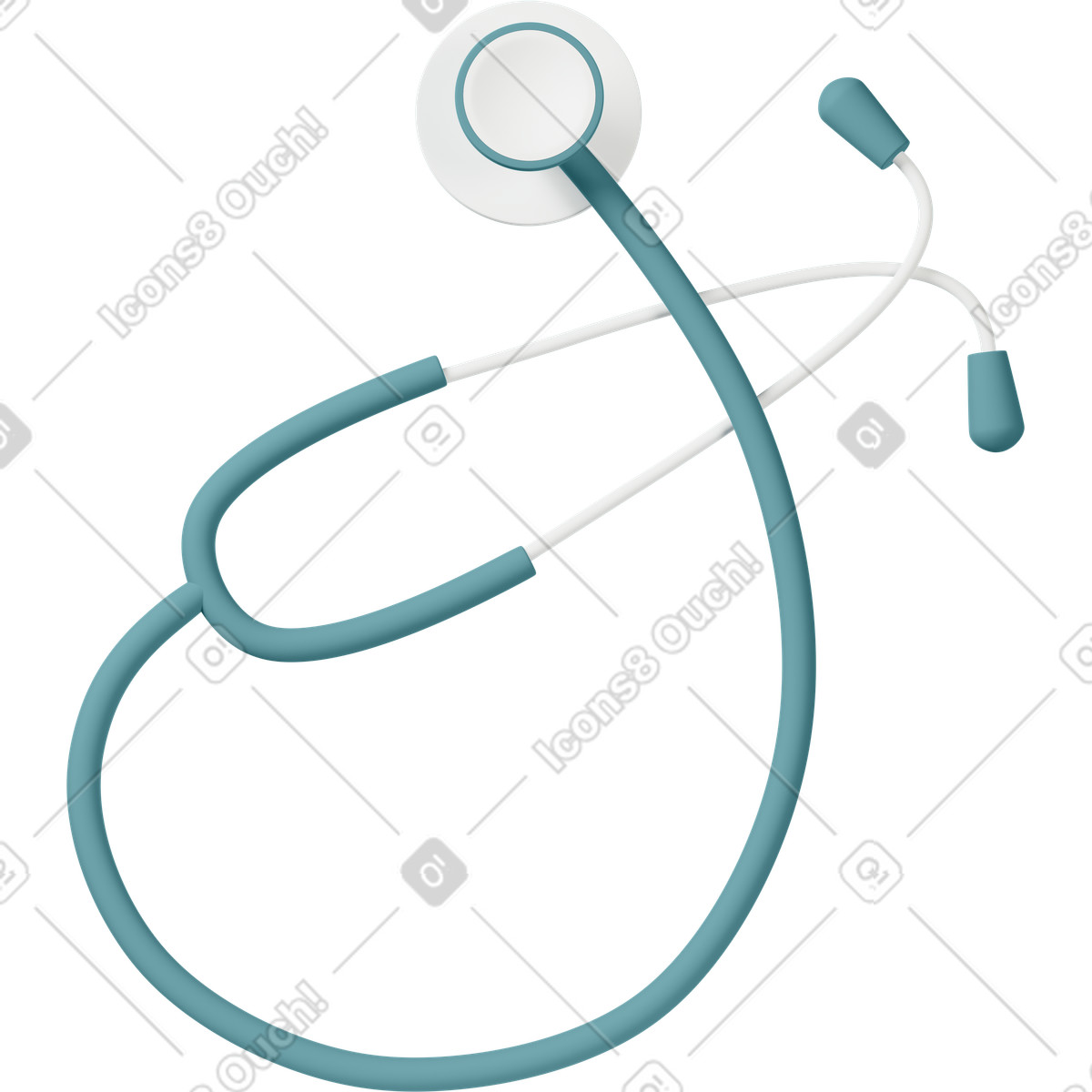 3D Casual life スタイルの Stethoscope のイラストをPNG、SVG形式でダウンロード