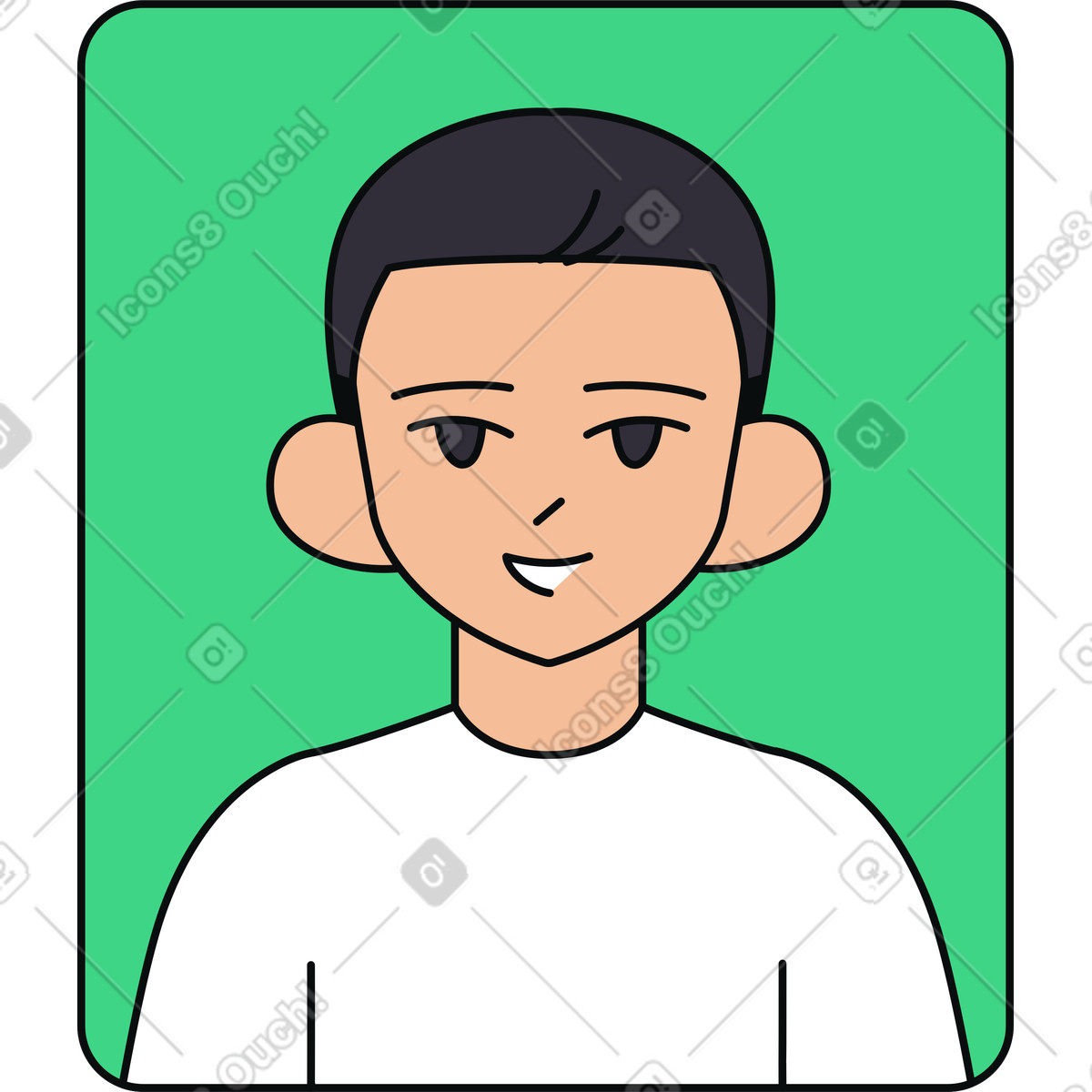 User profile avatar illustration in Teko style download in PNG, SVG