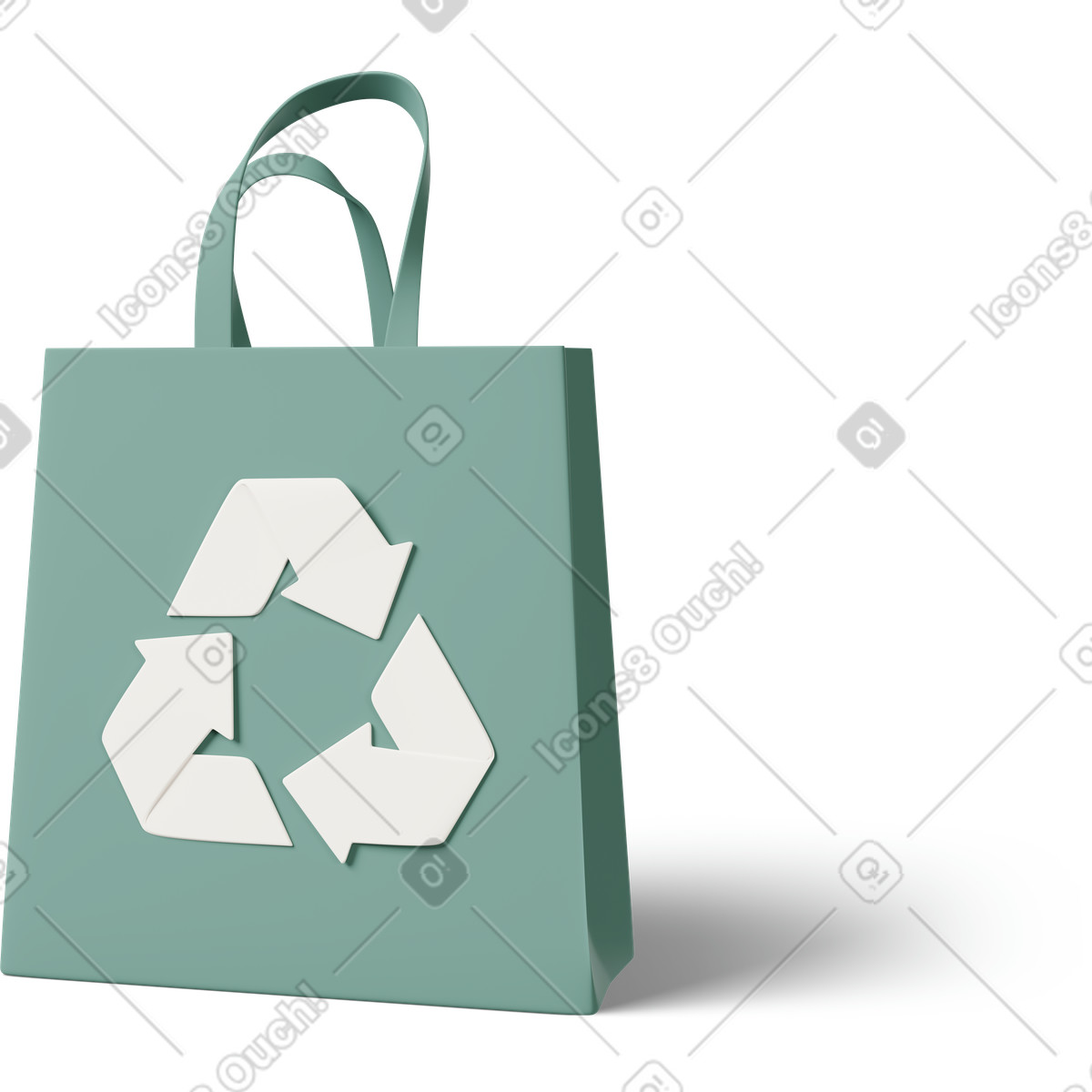 Recycling bag-Illustration im 3D Casual life-Stil als Download in PNG, SVG