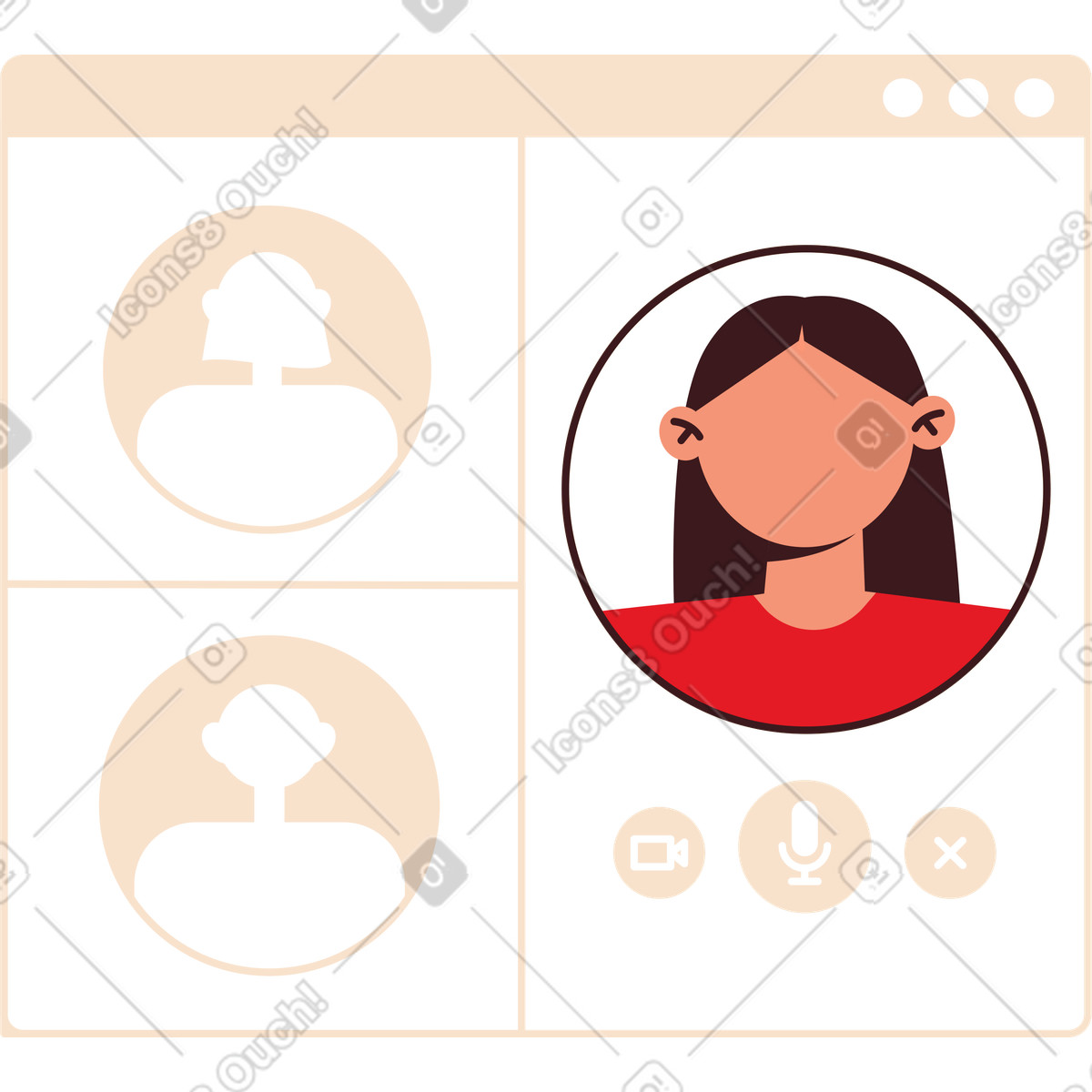 Call window illustration in Folks style download in PNG, SVG