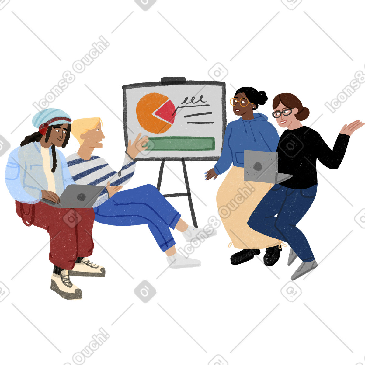 Gruppo di persone che discutono del progetto squadra illustrazione in stile Public scarica in PNG, SVG