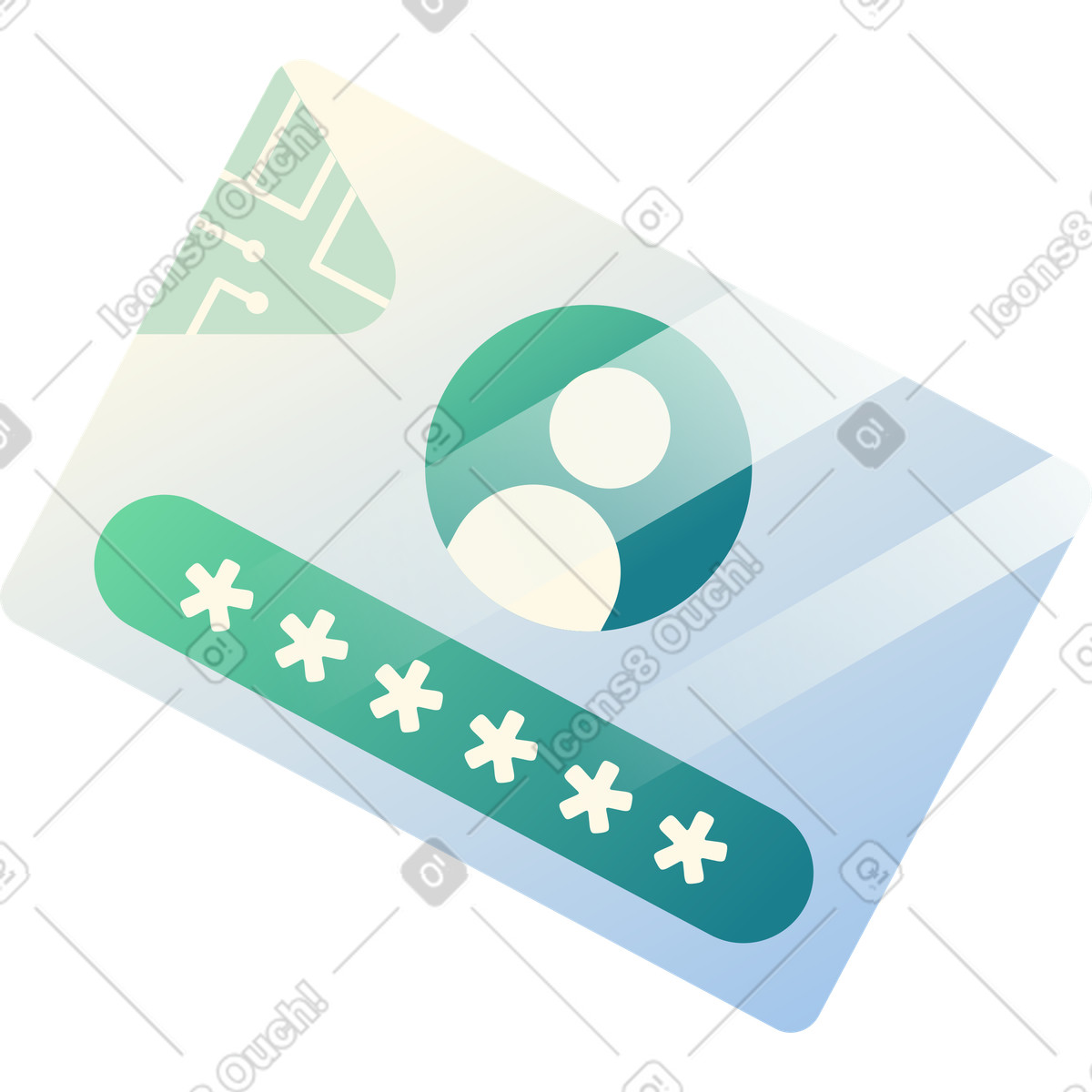 Ilustración Pantalla con avatar y contraseña en estilo Beam a descargar en PNG SVG