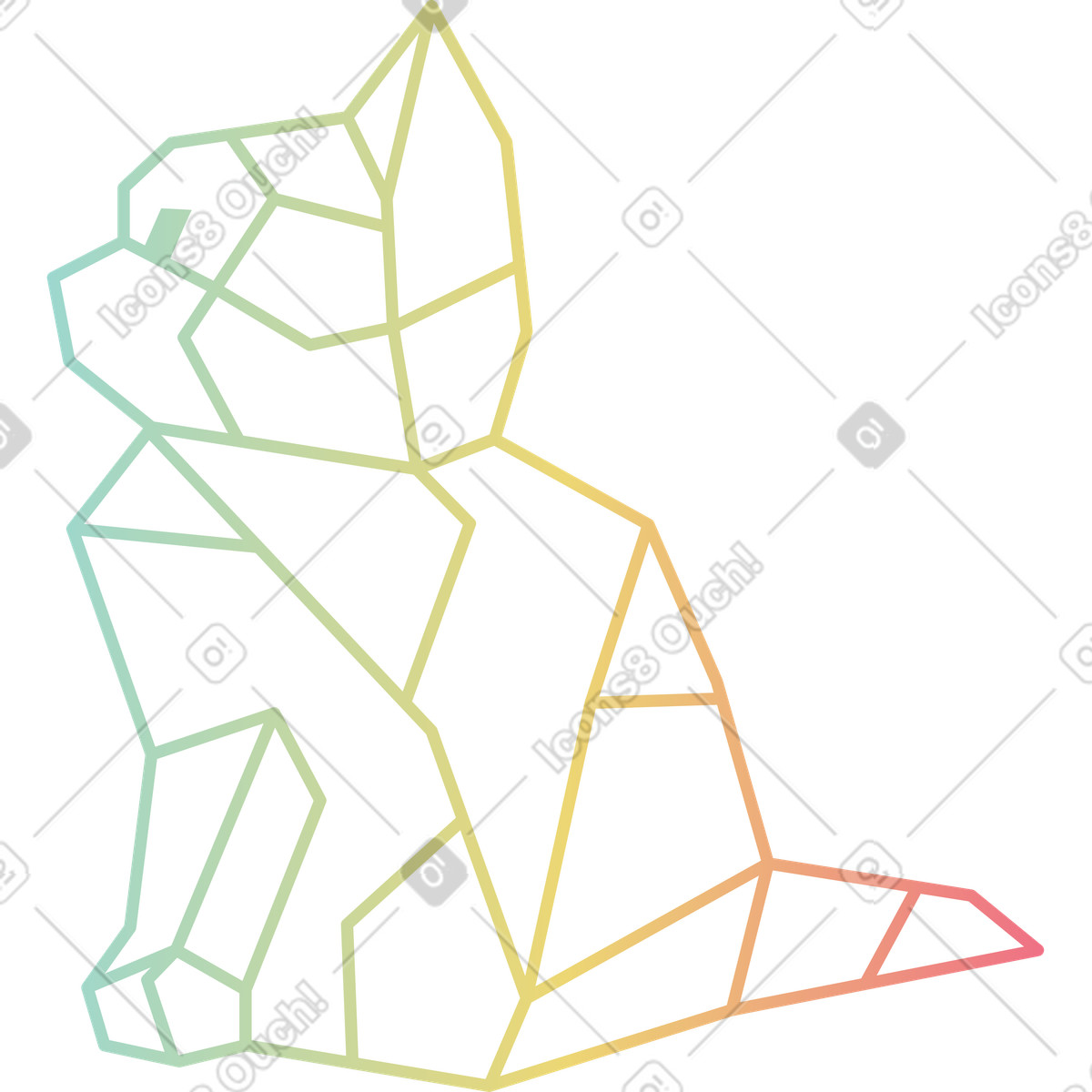 Illustration Modèle polygonal d'un chat dans le style Delight à télécharger aux formats PNG, SVG