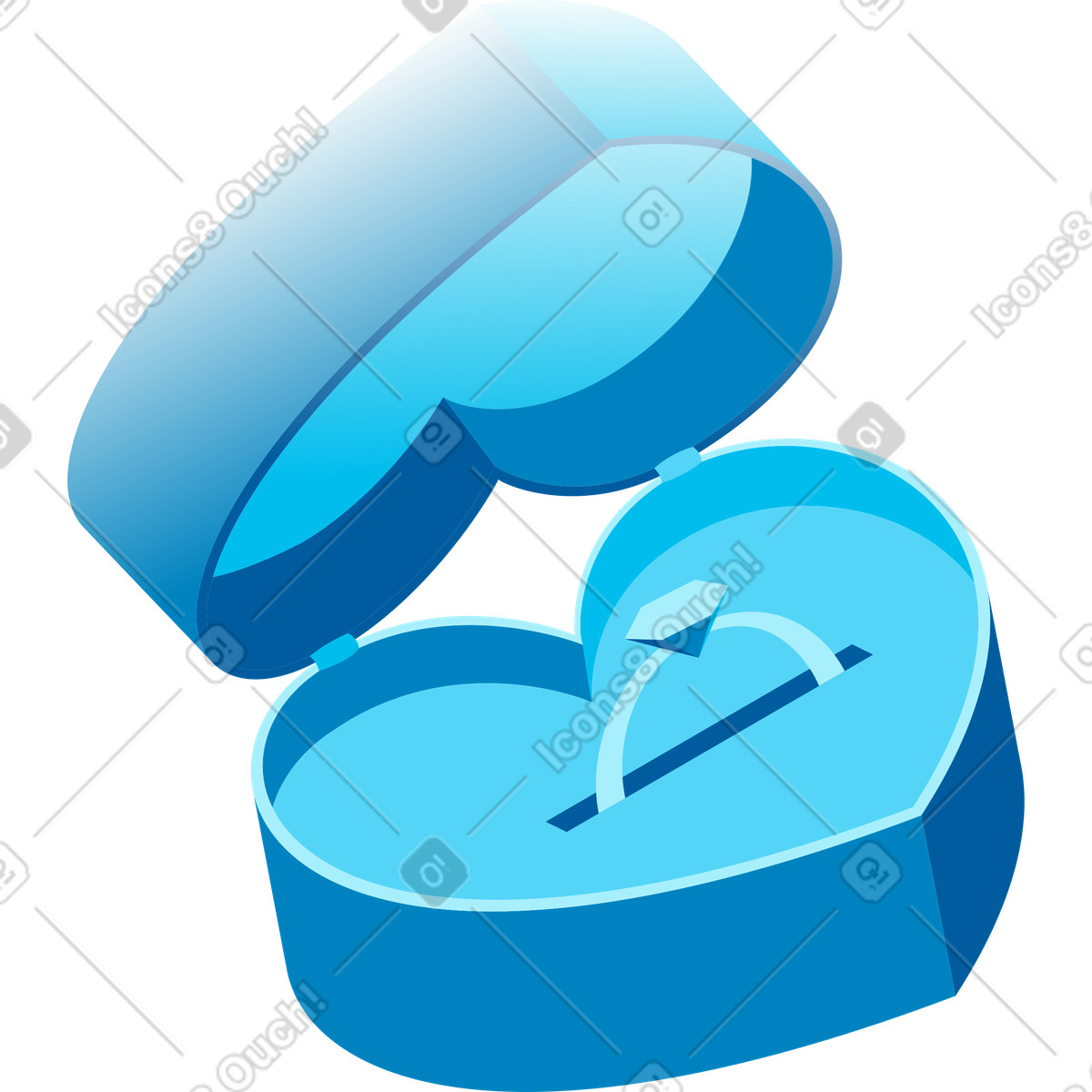 Ring box illustration in Icy style download in PNG, SVG