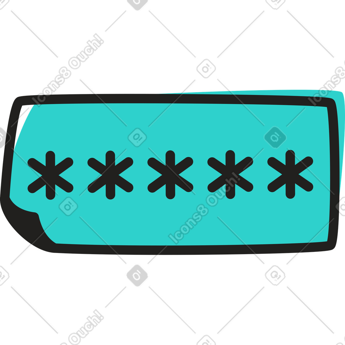 Paper with password illustration in Little style download in PNG, SVG
