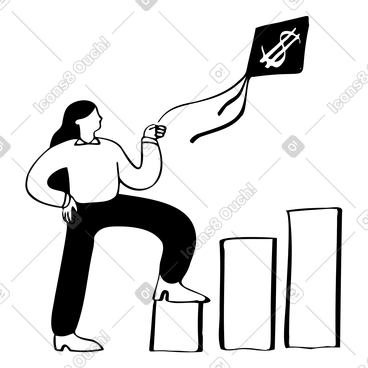 주식 투자, 주식을 사는 여성 PNG, SVG