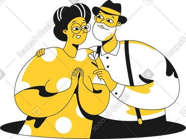 Old gentleman and old lady PNG, SVG
