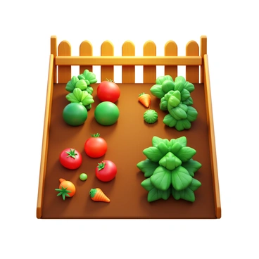 A garden plot divided into four equal sections. One of the sections is filled with various vegetables, including tomatoes, carrots, and leafy greens. The vegetables are visibly thriving, showcasing rich green foliage and vibrant colors. The other three sections are empty, waiting to be planted. The garden plot is bordered by a wooden fence, and the soil has a deep brown color, indicating nourishment and care. Sunlight casts a warm glow over the entire garden plot.