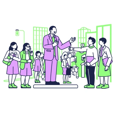 A street preacher sharing a sermon with passersby amidst the hustle and bustle of a busy city street